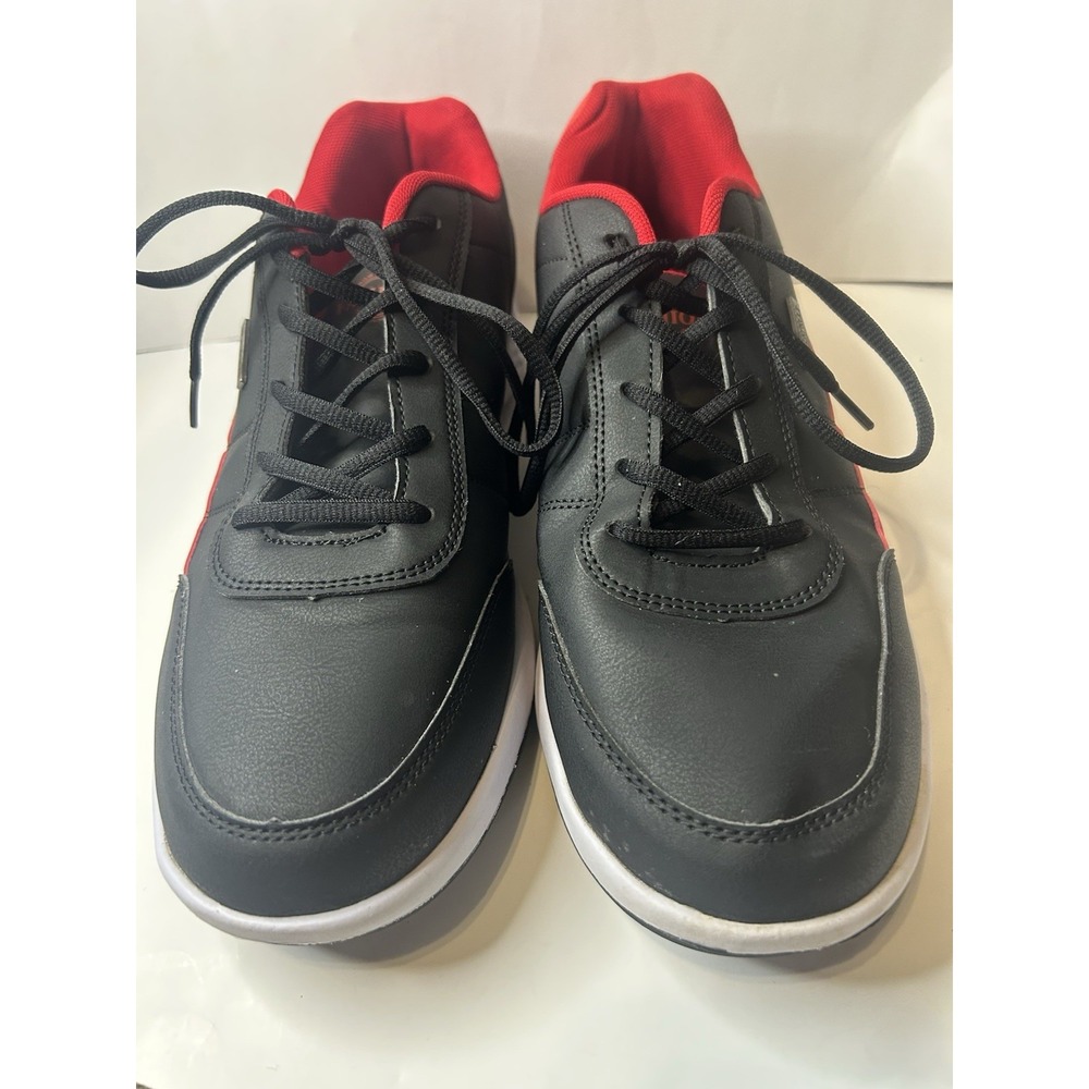 FASHION Men's Low Top Athletic Sneakers Lace-Up Black Red White Solid